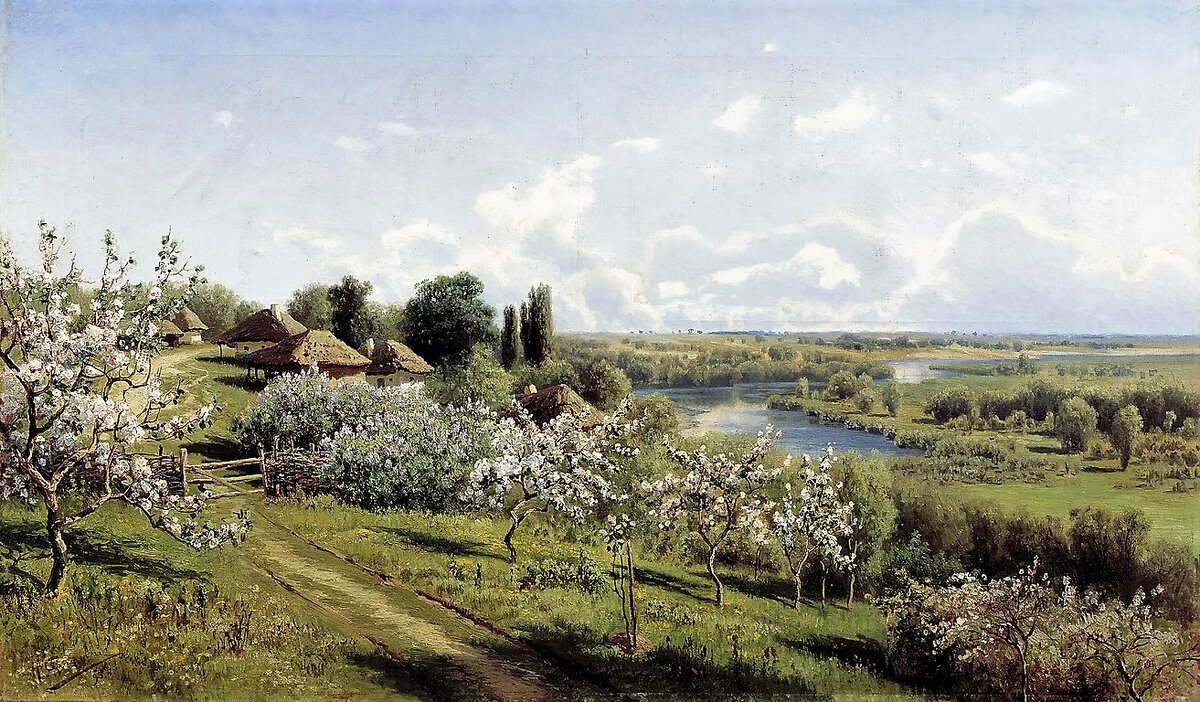 Сергеев Н.А., «Яблони в цвету»,1895, холст, масло, Томский областной художественный музей