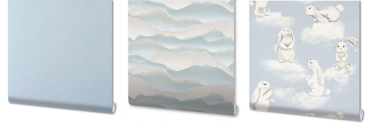 1.Арт. 82938369Обои виниловые Фактура синие 0.53 м 350 03 (Леруа Мерлен) 2.Арт. 84533082Обои флизелиновые Vernissage Roerich голубые 1.06 м 8606-21 (Леруа Мерлен)
3.Арт. 84421431Обои бумажные Фокс Степа голубые 0.53 м 5296 д (Леруа Мерлен)