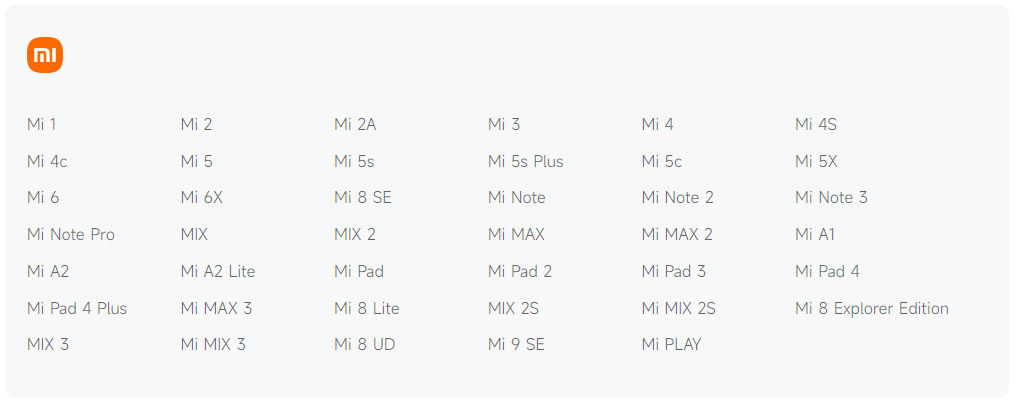 Актуальный список EOL (EOS) для смартфонов Xiaomi