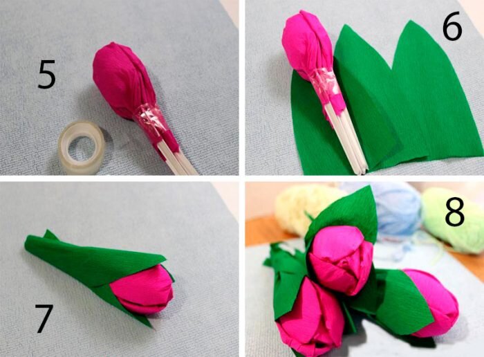Мастер-класс по изготовлению тюльпанов из гофрированной бумаги