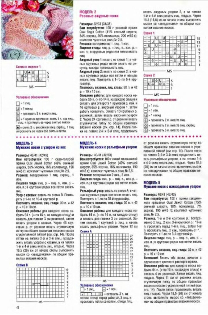 Татьяна вьюга вязаные носки спицами со схемами и описанием