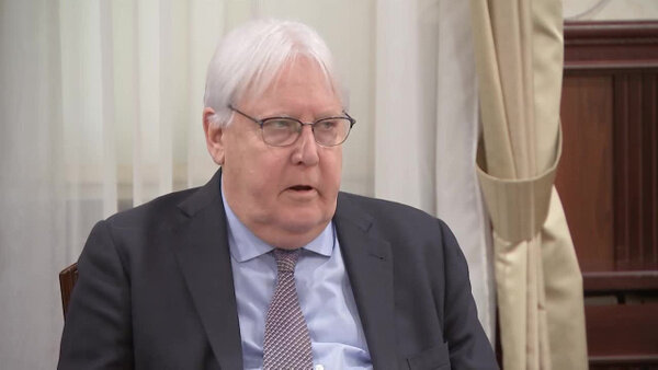 Встреча замминистра обороны РФ Фомина и замгенсека ООН Гриффитса. Видео © Telegram-канал Минобороны РФ