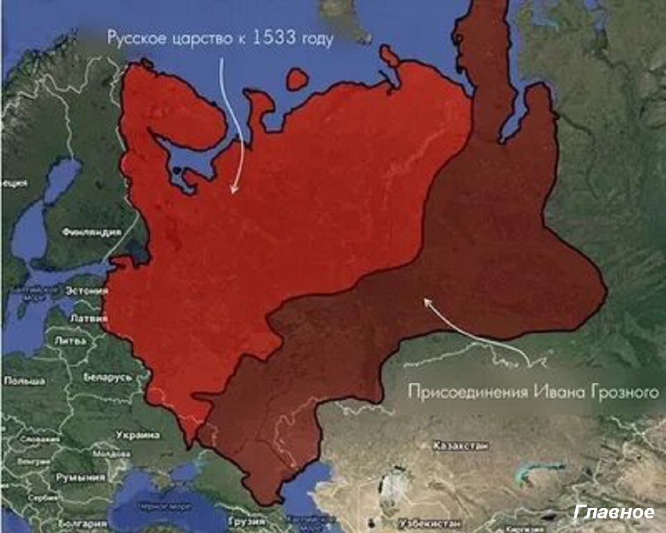 Карта россии при иване грозном на современной карте