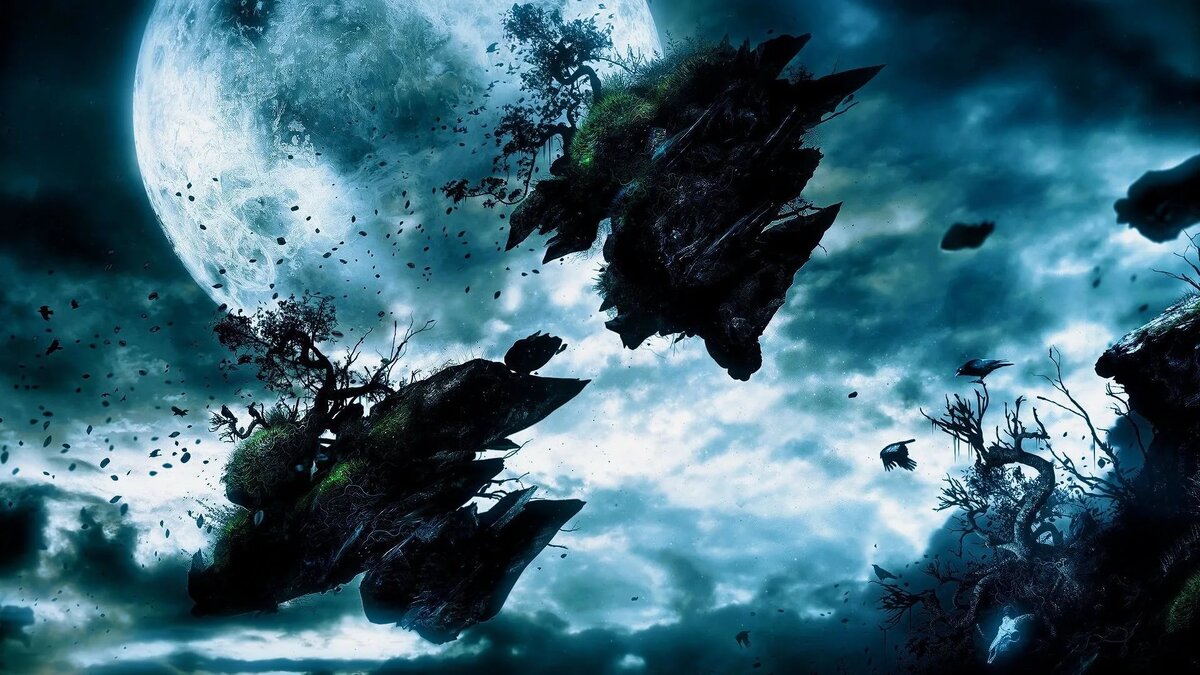 «Пожалуйста, пусть это будет лишь сон» - искренно подумал я, оказавшись в мире… Если его вообще можно так назвать. Всё разрушено, казалось, что здесь всё состоит из руин, что весь мир — это руины. Понятие гравитации вообще напрочь отсутствует. Левитирующие обломки каменных колон, разрушенные в хлам дома, собранные обратно в хаотичном виде. И свет… Свет здесь какой-то не естественный, понять откуда он исходит было невозможно, но даже так, всё было отчётливо видно, только в тусклых тёмно-фиолетовых тонах.  Интересно было то, что малые разрушенные объекты просто собирались и разбирались, а более крупные были обвиты корнями деревьев. Моё нынешнее место положение было не известно. Но я знал точно, что нахожусь на каком-то обломке, который вот-вот развалится. 
«Так, хватит с объяснением местности, пора искать выход от сюда». 
Я не спешно подошёл к краю платформы и посмотрел вниз. Мой взор устремился в бездну этого мира. Он казался бесконечным, будто его границ и вовсе не существует. Ни границ, ни точки отсчёта, ни гравитации – настоящий мир Хаоса… 
Я огляделся и обнаружил небольшой остров, буквально, находящийся возле меня. До него было где-то метров два-три. И собравшись с силами, я прыгнул в его сторону. Только я оттолкнулся, как хлипкий булыжник, на котором я стоял, тут же отлетел в противоположную сторону. От страха, я закрыл глаза, считая, что вот-вот разобьюсь об какой-то кусок здания или ещё чего хуже, но ничего не случилось. Я медленно открыл глаза и понял, что не сдвинулся с места. 
Мысли спутались… Как такое возможно? Я остался висеть в воздухе? 
Я оставался в пространстве, пока не понял, что уже все возможные идеи решения этой проблемы иссякли. Тогда, я уже не сдержался и крикнул на весь этот бескрайний мир: 
- И что вы мне предлагаете? Как тут передвигаться? Силой мысли? 
«А ведь и правда, я же во сне, вроде как, значит этот мир подвластен моей воли». 
Я сконцентрировался на острове и представил, как медленно, но, верно, приближаюсь к нему. Моё тело будто что-то подхватило, и я оказался в пару сантиметрах от земли. Когда я коснулся краем ботинка остров, то меня сразу прижала естественная сила притяжения. 
«Значит вон оно как». Пользуясь этой информацией, я стал прыгать с одних развалин на другие в поисках выхода. 
Прошёл час… Второй… За это время я не нашёл ничего похожего на выход. Тело уже устало, будто я в реальном мире пробежал десять километров без секунды отдыха. Я остановился на цельной гигантской колоне, которая скорее всего служила опорой для какого-то древнегреческого храма. 
Я размял все возможные мышцы головы рук и ног, и увидел в пару сотен метрах целый замок. Сказать, что он был целый, ничего не сказать. Все стены замка были обвиты корнями деревьев, а все возможные сторожевые башни были порушены словно замок штурмовали не катапультами, а целыми бомбардировщиками… 
Разглядывать замок со стороны можно было, конечно, долго, но кроме него в округе ничего такого не было и именно поэтому я посчитал, что там может быть выход… 
С каждой платформой я становился всё ближе и ближе к каменным руинам замка, и чем ближе я подходил, тем выше казались мне его стены. И вот я стоял на пороге. Гигантские стальные ворота были открыты, и я без проблем вошёл внутрь. Пройдя двор я зашёл в церковь. Снаружи она была на половину разрушена, но внутри, удивительно, была весьма целой и невредимой. Казалось, что за ней трепетно кто-то ухаживал. 
- Здесь кто-нибудь есть? – спросил я у пустоты. 
Я почувствовал чьё-то присутствие, как тогда, в деревне возле трамвайной остановки. 
- Человек? В измерении разрушенного мира? Как ты посмел нарушить мой вековой покой?! – величественный голос раздался со всех сторон церкви. 
- Я… Я попал сюда не по своей воли, и не в коем случае не хотел мешать… - в страхе промолвил я. 
- Да ладно, не парься ты – с этими словами кто-то похлопал меня по плечу. 
Я обернулся и увидел парня чуть ниже меня с длинными тёмными волосами и ярко-фиолетовыми глазами, которые спокойно смотрели на меня, будто я тут уже не первый раз. 
Я потерял дар речи, его тело было в точности человеческое, но что-то явно с ним было не так. 
- Как тебя зовут? – этими словами парень выдернул меня из ступора. 
- Широсу, а тебя? 
- Эх… Как же давно это было, когда тебя узнавали совершено все, и тебе не нужно было представляться… Моё имя Аякс, я бог разрушение – опечалено ответил парень. 
- Бог? Разрушения? Хотя, если данный мир и вправду твой дом, то поверить в то, что ты бог, можно – стал рассуждать я. 
— Это не мой дом… Это измерение, в которое меня заточили мои братья. 
- Под братьями ты подразумеваешь других богов? – уточнил я, уже разговаривая с богом на равных. 
- Да… Некогда мы все были вместе, правили и сражались плечо к плечу, но вскоре повеяло смутой… Заговор против богов, а вскоре и вообще убийство. Я не стал церемониться с людьми за такую дерзость и начал контратаковать, но мои братья остановили меня, увидев всё то, к чему ведёт война богов и людей. И единственным решением стало запечатать меня здесь, да бы остановить кровопролитие… 
- Ясно… Тогда, сколько ты находишься в заточение? 
- Три тысячи лет – потянувшись, ответил Аякс и медленно пошёл к алтарю. 
- Так много!? 
- Боги живут вечно, для них годы жизни всего лишь цифры, которые ничего не значат. 
- И то верно. 
- Так ты не сказал, зачем пожаловал сюда. 
- Честно говоря, сам не знаю, как это получилось… В последнее время я колеблюсь между жизнью и смертью. 
- Люди всегда находились, находятся, и будут находиться между жизнью и смертью, так что ничего удивительного – усевшись поудобнее на алтарь дополнил бог. 
- Если бы это была только философия. В моём же случае, я уже успел умереть два раза и столько же раз воскреснуть. 
- Погоди… Ты что, правда, воскрес? - недоумевая переспросил Аякс, внимательно рассматривая меня. 
- Если уж я поверил, что ты бог, то почему бы тебе не поверить, что я бессмертен. 
- Нет-нет, не говори так громко о бессмертии. Люди не могут им обладать по ряду причин, скорее всего, что-то мешает тебе умереть и именно поэтому ты возвращаешься в мир живых. 
- То есть это не бессмертие? Ах да… Забыл сказать, сейчас, в данный момент на земле идёт некая странная игра на выживание, и все её участники получили силу каких-то духов, чтобы сражать за право стать последним выжившим. 
- Хм… Ты намекаешь, что ты не можешь умереть из-за духа? 
- Не могу сказать, я даже его ни разу не видел. Но, возможно, этим духом можешь быть ты – поспешно делая вывод сказал я. 
- Не исключено, так как в данном мире я существую, как форма души бога разрушения, то есть фактически я – дух. Но я нахожусь в заточение и у меня никогда не было силы возвращать мёртвых снова к жизни. 
- Если ты не мой дух, с которым я должен заключить контракт, то смысл моего пребывания здесь? 
- Погоди, ты сказал, что должен быть контракт? – переспросил Аякс и неспешно слез с алтаря. 
- Так написано в правилах игры… Но я не знаю, как его заключить. 
- В этом нет ничего сложного. Обе стороны заключают договор на равных условиях для каждого, вот и всё. 
Бог уже стоял возле меня и держал старый папирус с пером. 
- Если ты не знаешь, кто твой дух, пусть тогда им стану я. 
- Ты? Дай угадаю, твоим условием будет освобождение из заточения, а потом ты вольно пойдёшь убивать людей направо и налево? 
- Ты ошибаешься, я более не таю зла на людей и не в коем разе не собираюсь никого убивать. Даже если так, то после освобождения, я не смогу использовать былую силу, ибо тело моё было уничтожено, как и тела моих братьев. 
- Хочешь сказать в любом случае, ты не сможешь и не хочешь творить хаос на земле? 
- Да, ты прав. 
- Хорошо, тогда каково твоё условие. 
- Я хочу освободиться от оков этого мира и воссоединиться на небесах со своими братьями. 
- Звучит, как-то, ну… 
- Как? – непонимающе спросил Аякс. 
- Как будто ты проповедник, который искренно верит в милость богов, и желает, чтоб его забрали на небеса – не сдержавшись, я засмеялся. 
— Это разве смешно? 
Успокоившись, я присел за ближайшую скамью и ответил: 
- Нет, отнюдь, если бы я был на твоём месте, я бы пожелал тоже самое. 
— Значит ты согласен? 
- Да. 
- Тогда на предоставленную помощь, я дарую тебе свою силу. 
- Только перед подписью… 
- Что-то не так? 
- Можно задать два вопроса? 
- Касательно моей силы? – уточнил бог. 
- Не только. Ты говорил, что по мимо тебя существовали и другие боги, могут ли их духи, как и ты, стать духом-контрактником? 
- Вопрос весьма интересный… Но всё же, я не думаю, что божественный дух решит даровать свою силу человеку, тем более для какой-то игры. Но я так же считаю, что не исключён и вариант, где бог согласиться на контракт. 
- Ясно, значит вероятность всё же есть… 
Бог лишь тихонько кивнул на моё утверждение и положил папирус на стол, который в буквальном смысле появился из неоткуда. 
- Как мы будем общаться? – взяв перо спроси я. 
- Разве это имеет смысл? 
Я хотел уже задать очередную тысячу вопросов, как меня опередил, тот из-за кого она возникла. 
- Хорошо, я буду постоянно возле тебя и в случае опасности смогу помочь – раздражённо ответил Аякс. 
— Вот и славненько! - с этими словами я подписал контракт с духом бога разрушения Аяксом. 
У меня закружилась голова. В глазах помутнело и мирное существование в церкви превратилось в гигантскую неразборчивую кляксу. Всё перемешалось и обрело тёмный тон. 
Я почувствовал тепло рук и понял, что сплю. Открыв глаза, я оказался в чужой квартире лежащим на белом диване под серым пледом. 
- А? ты уже проснулся? – нежный голос раздался со стороны.