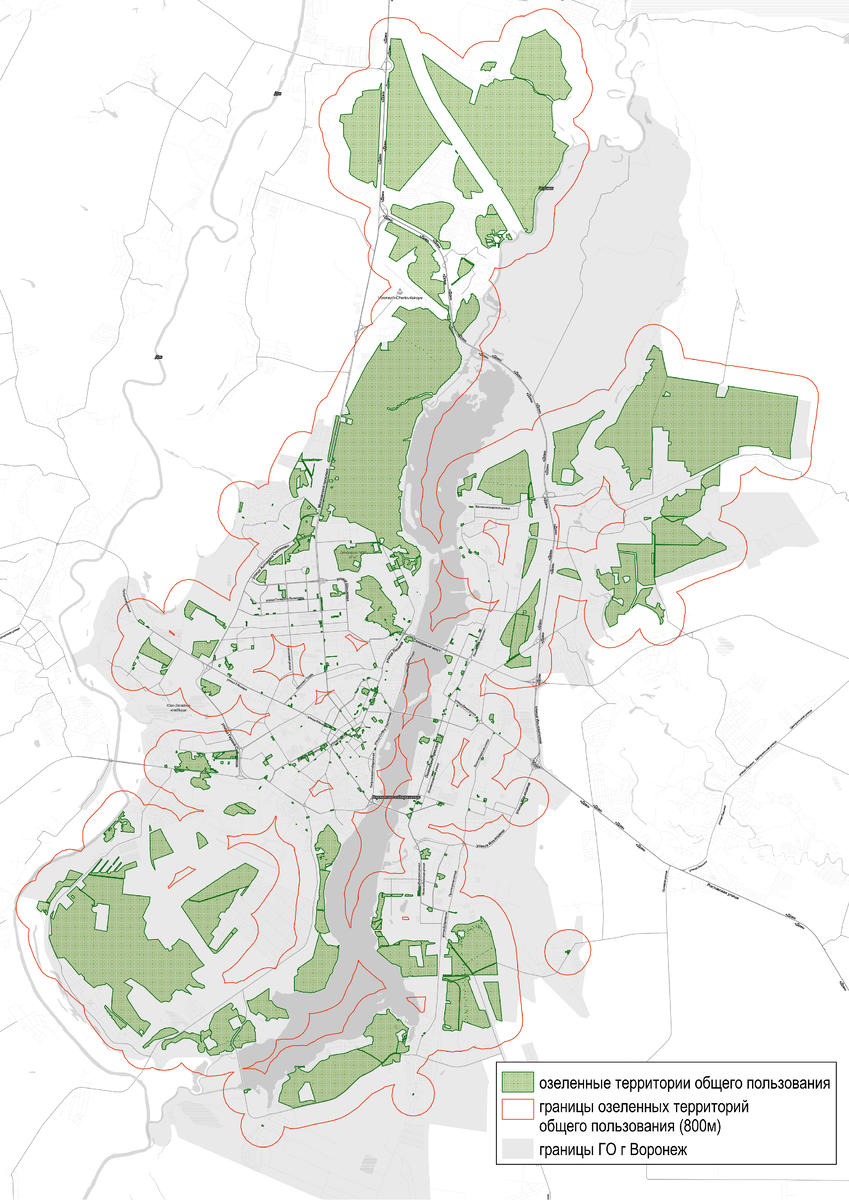 Рисунок 1. Границы озелененных территорий