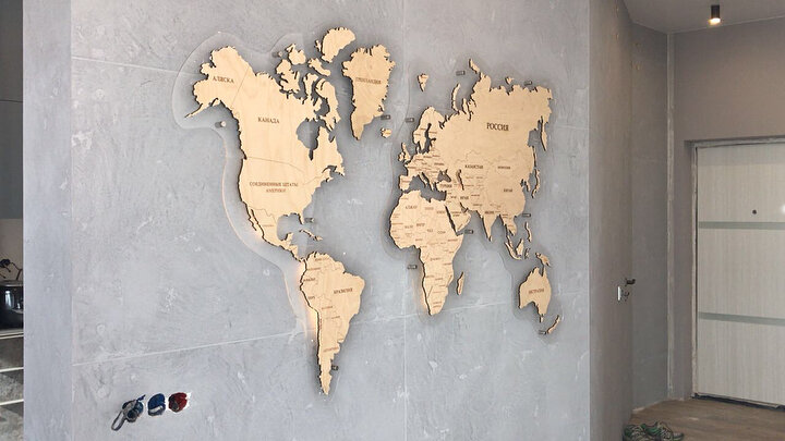 Деревянная карта мира «Классика»