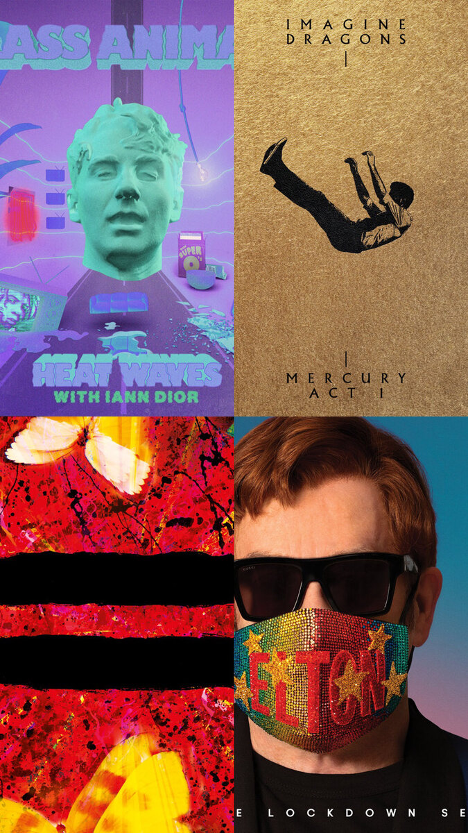 Обложки к песням "Heat Waves", "Enemy", "Shivers" и "Cold Heart (PNAU Remix)"