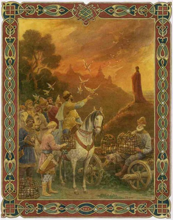 Месть Ольги древлянам. Художник С.Н. Ефошкин. Источник: http://samlib.ru