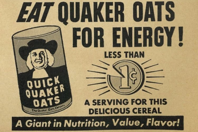 Реклама овсянки Quaker Oats