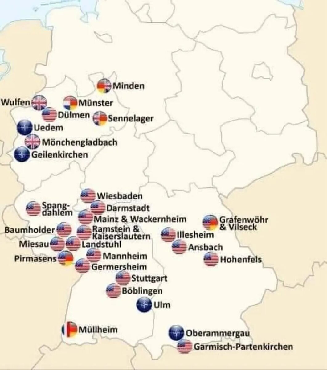 Иностранные войска на карте Германии