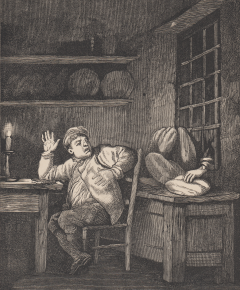 Жан Вальжан ворует хлеб.