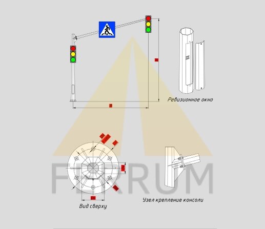 Технические характеристики светофорной опоры ОГСГ-6,15-6,1