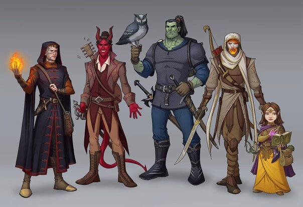 Арт на персонажи игроков-приключенцев "Бесценного Опыта" 