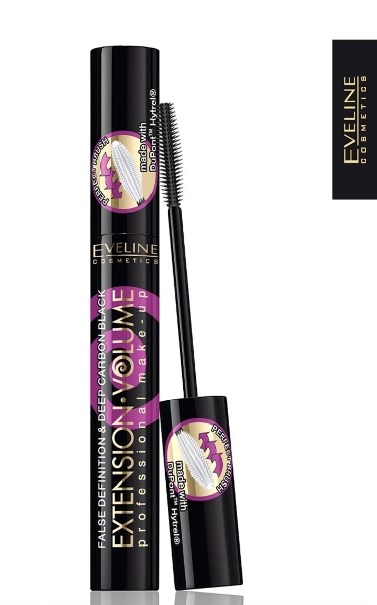 Тушь для ресниц Eveline c эффектом 4D extension volume professional make-up false defintion & deep carbon. Фотография из интернета