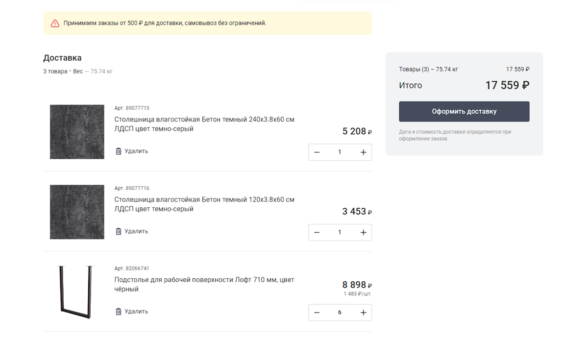 Прошу заметить что столешница толщеной 3.8 см. в примере с озона она в 2 раза тоньше.