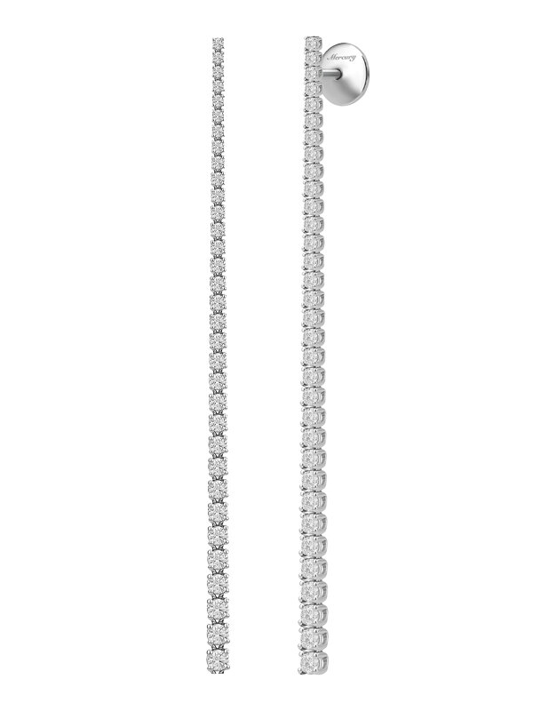 Серьги Mercury Classic из белого золота с бриллиантами