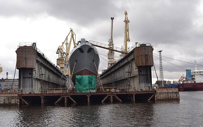   Фрегат пр.22350 «Адмирал Головко» перед спуском на воду