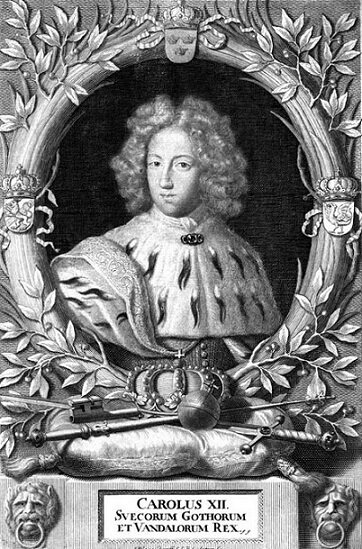 Король Швеции Карл XII. Работа неизвестного художника.