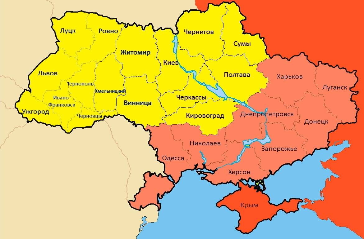 Карта украины запорожская область и городами на русском