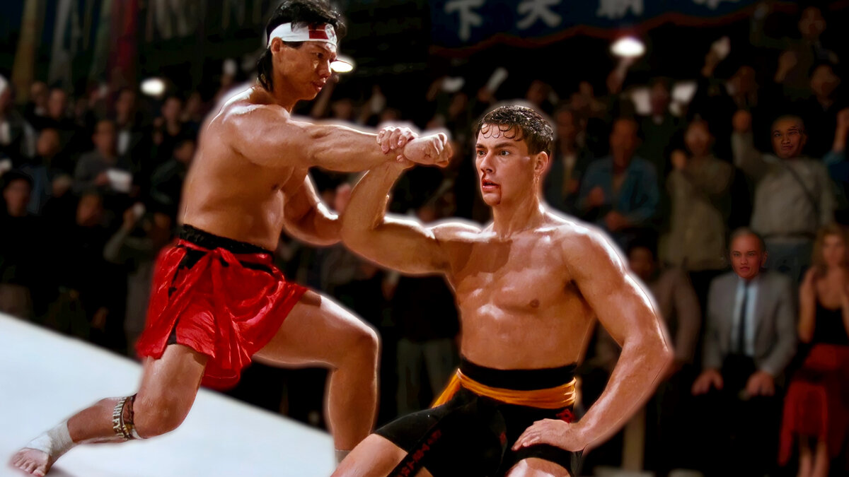 Кадр из кинофильма «Кровавый спорт» (1988). 