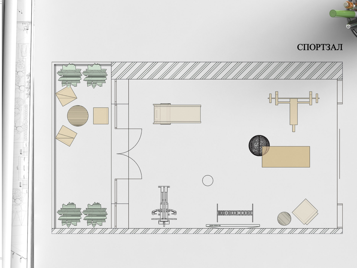 Тренажерный зал чертеж