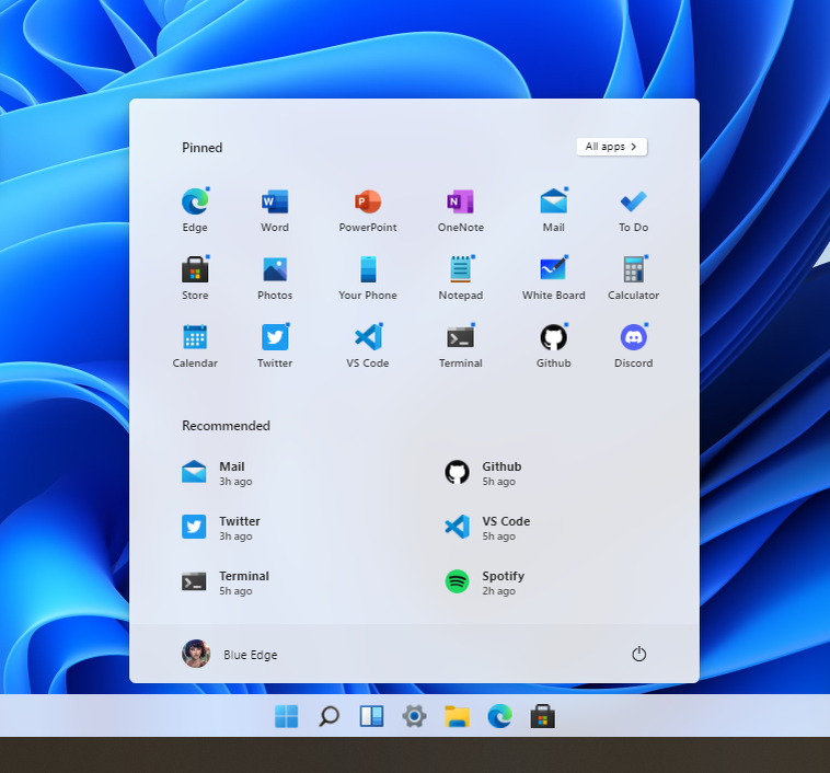 Кнопка и меню  "Пуск"