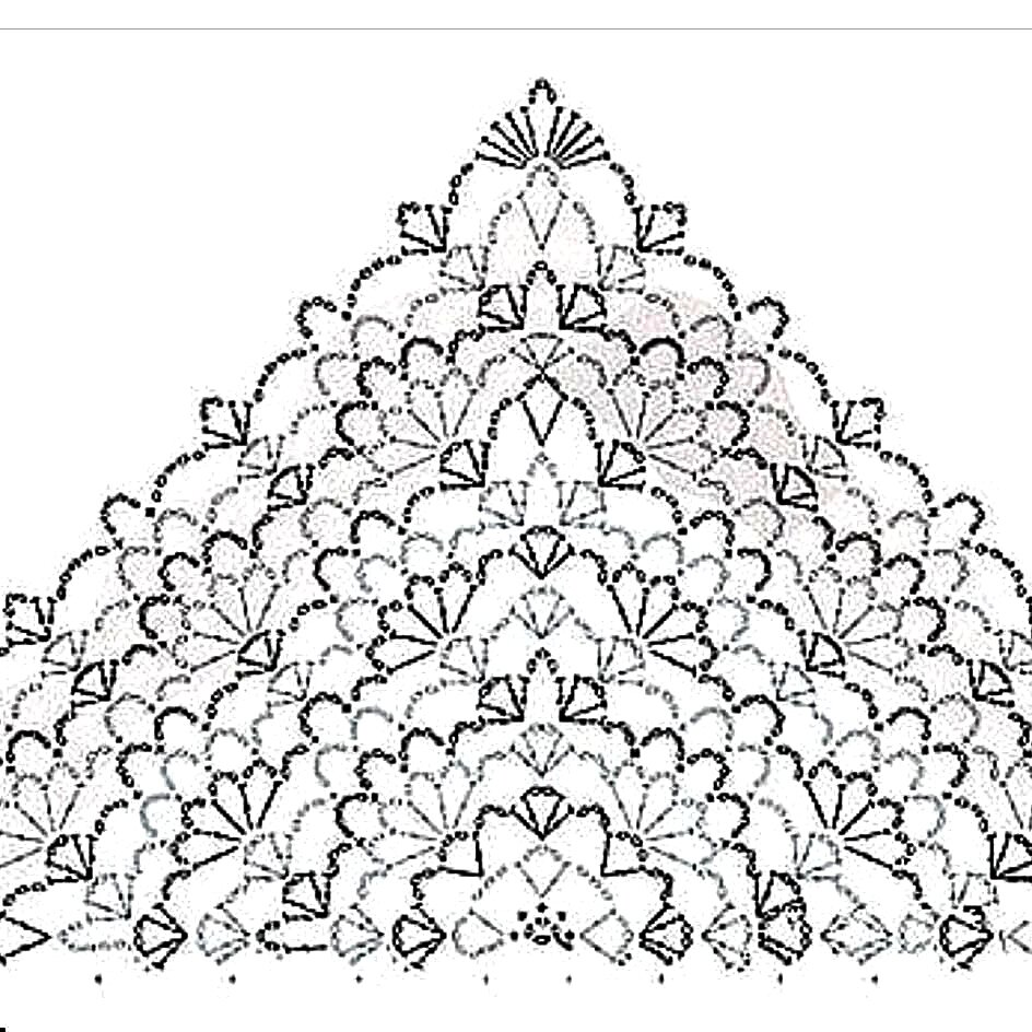 Схемы узоров ажурных шалей. Ажурные шали крючком. Полукруглая шаль крючком. Шали и бактусы крючком. Косынка крючком веерами.
