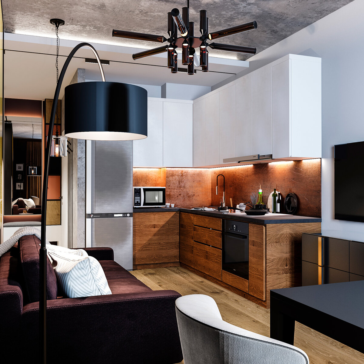 Дизайн квартиры на Ленинградском проспекте, Москва, Студия Малина-Про.