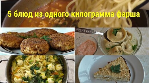 У меня был один килограмм куриного ФАРША я приготовила из него 5 вкусных блюд