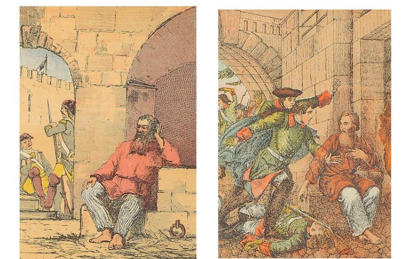 Иллюстрация к книге 1878 года про подвиг купца Иголкина на основе картины Шебуева.