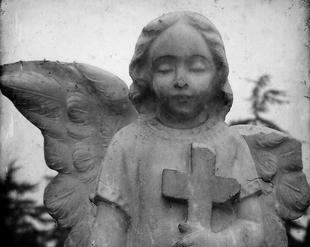 Как-то семейная пара решила отправиться в кино, а детей оставить с бэбтситтером. Детей они уложили спать, так что молодой женщине нужно было просто сидеть дома на всякий случай. Вскоре девушке стало скучно, и она решила посмотреть телевизор. Она позвонила родителям и попросила у них разрешения включить ТВ. Они, естественно, согласились, но у нее была еще одна просьба… она спросила, нельзя ли закрыть чем-нибудь статую ангела за окном и, потому что та ее нервировала. На секунду в трубке стало тихо, а затем отец, который говорил с девушкой, сказал: «Забирай детей и бегом из дома… мы позвоним в полицию. У нас нет статуи ангела». Полиция нашла всех оставшихся дома мертвыми. Статую ангела так и не обнаружили.