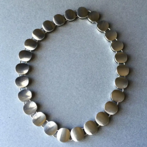 Современное колье Georg Jensen из стерлингового серебра. Нанна Дитцель.