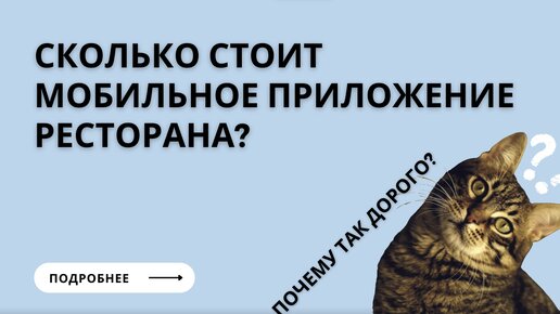 Сколько стоит мобильное приложение ресторана и доставки? Почему так дорого?