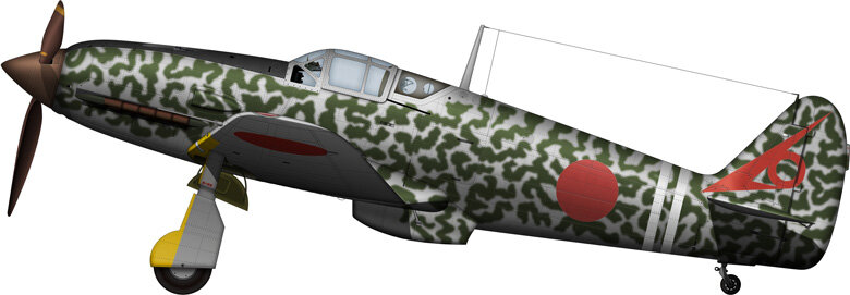 Ki-61-Ko 1-го чутай 19-го сентай в 1944 году на Филиппинах.