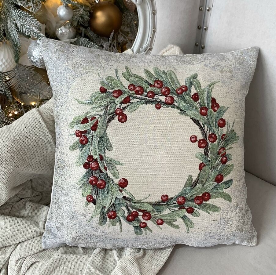 Декоративная наволочка "Гобелен" Новогодние ягоды