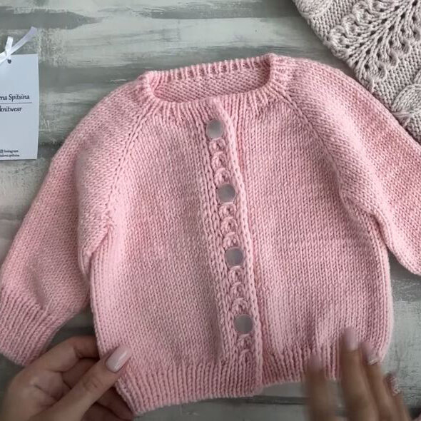 Как связать кофточку для малыша. Реглан+Росток. How to knit a baby sweater.