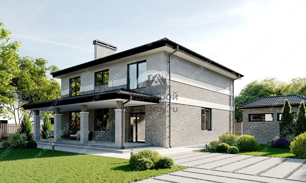 Проект двухэтажного дома 229 м2 с террасой - SRK-57