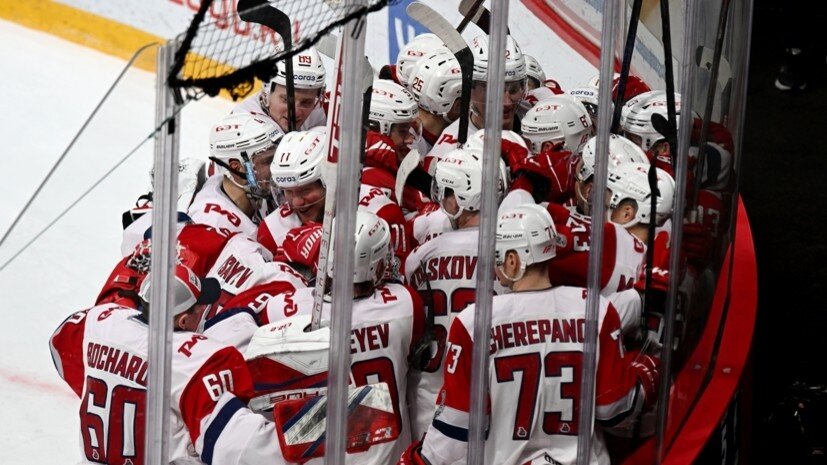     Хоккеисты «Локомотива» после победы над «Витязем» РИА Новости Григорий Сысоев
