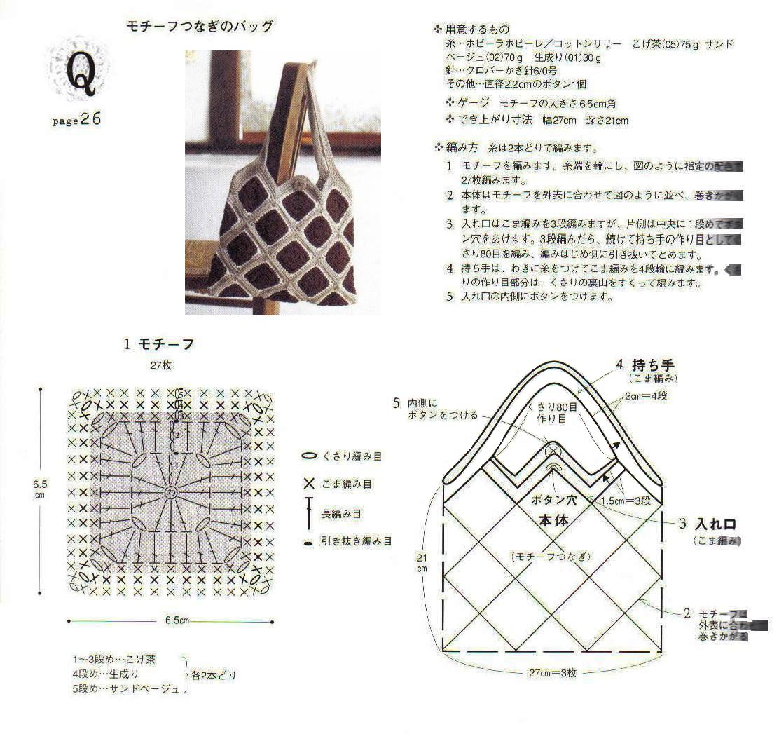 Вязаные сумки из пряжи крючком схемы и описание