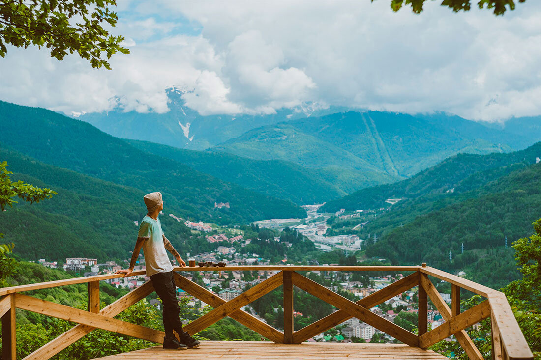 Панорама горы роза Хутор