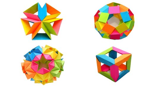 Новогодние оригами из бумаги