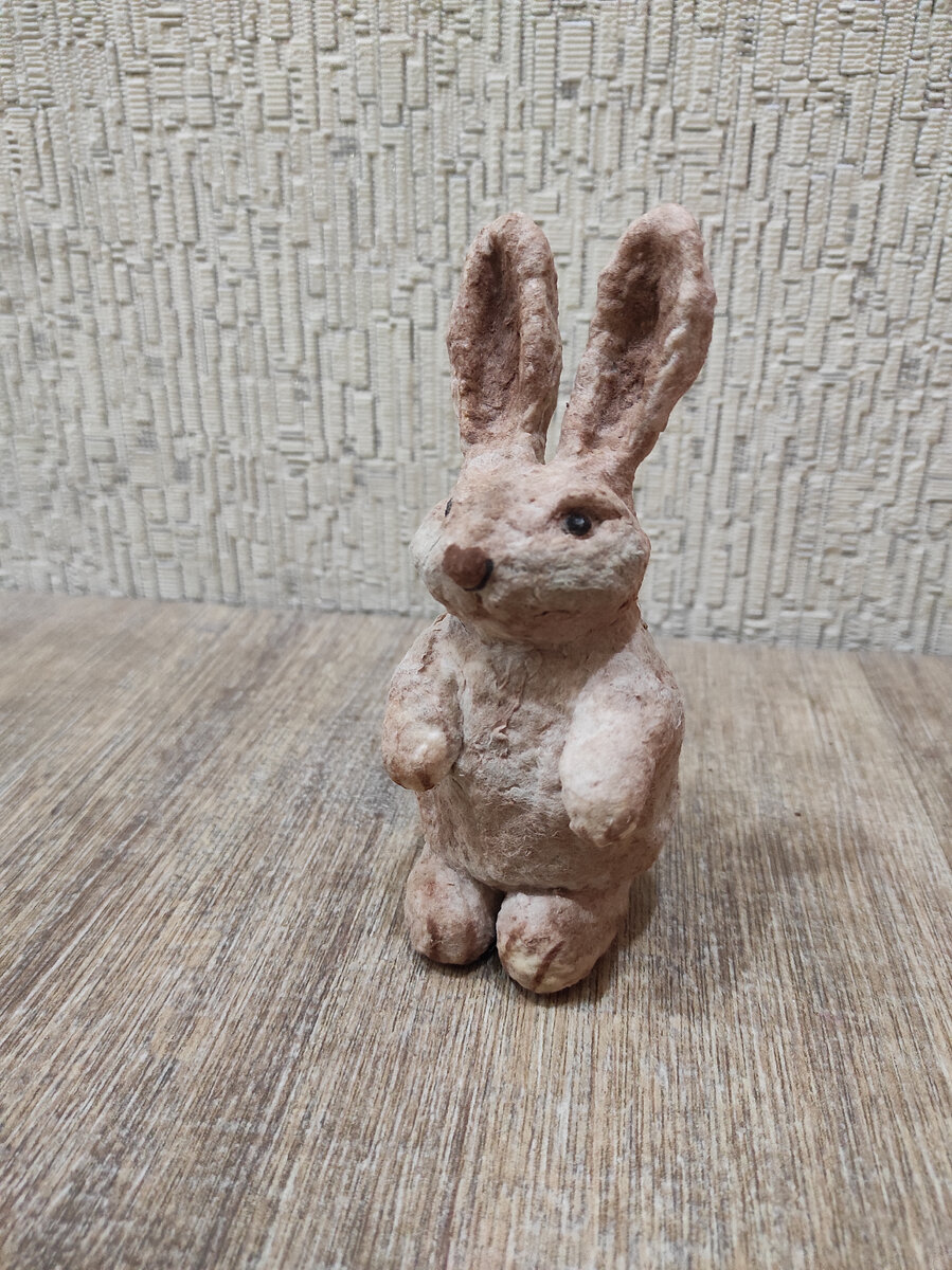 Моя первая игрушка из ваты- заяц