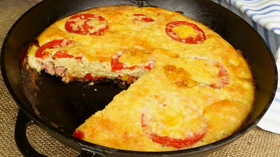 Фритата с ветчиной, помидором и горчицей