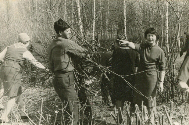 Г.А. Балашова на субботнике в парке. Фото из статьи Дмитрия Иванова: https://nplus1.ru/material/2018/05/30/balashova-designer. 