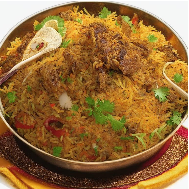 Бирияни - смешанное рисовое блюдо, популярное в Южной Азии и на Ближнем Востоке, обычно готовится из специй, риса и различных видов мяса или овощей.