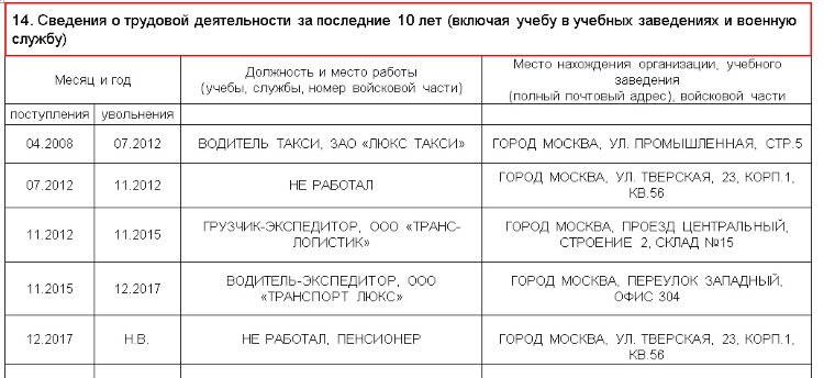 Справка для загранпаспорта с работы за 10 лет образец