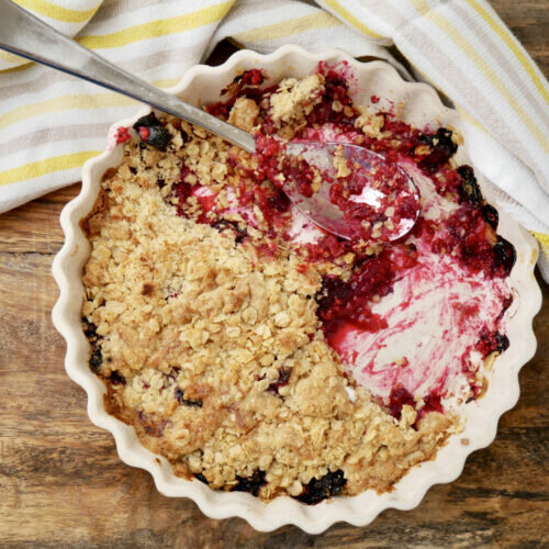 Oat Crumble with Ginger Pear and Blueberries