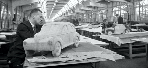 Работа над макетами перспективных автомобилей в КЭО ГАЗ. 1939 год.