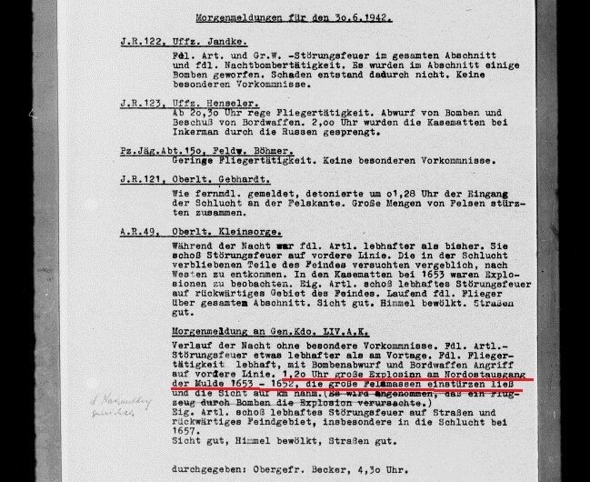 Утреннее донесение 50-й пд за 30 июня 1942 года.