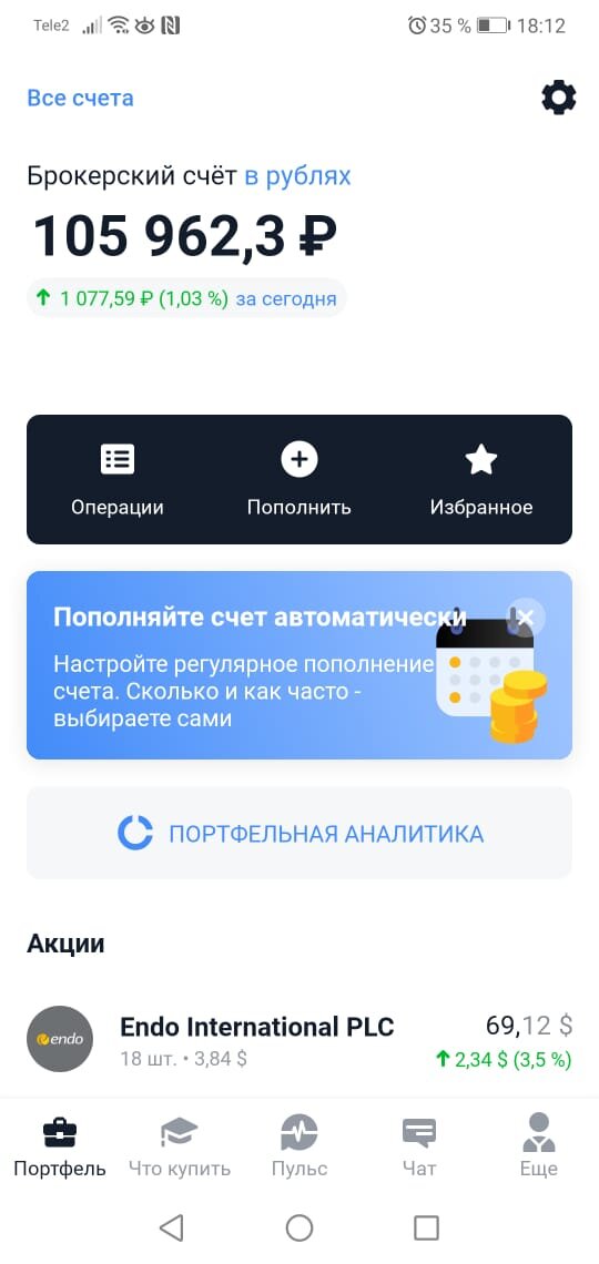 Рост портфеля за день более чем на 1 %